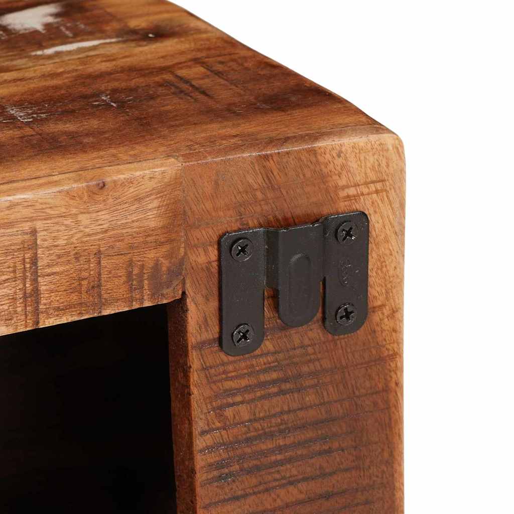 Vinfad Vægmonteret Brun 44 x 30 x 35 cm Solid genvundet træ