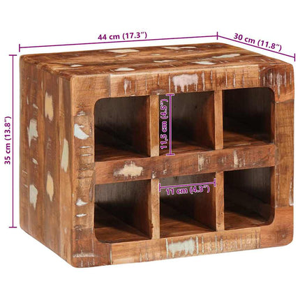 Vinfad med opbevaring Brun 44 x 30 x 35 cm Solid genbrugs træ