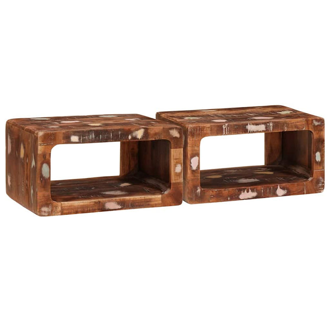 Sengebord 2 stk. Brun 45 x 30 x 24 cm Solid genbrugs træ