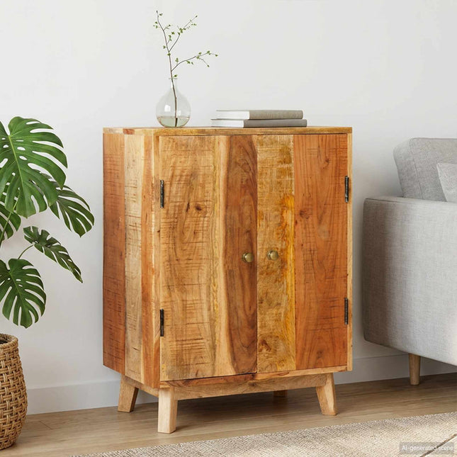 Opbevaringsskabe med dør Brun 55 x 35 x 75 cm Massivt mangotræ