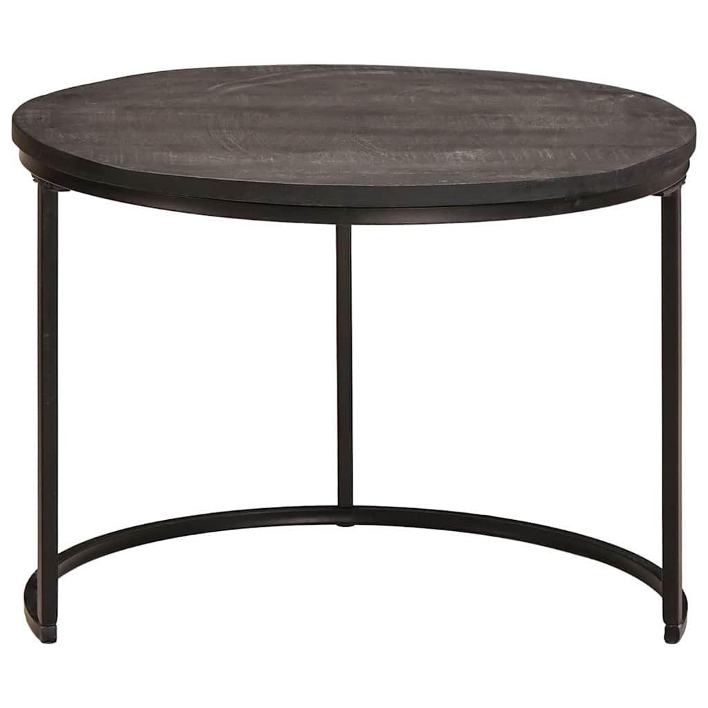 Nesting Kaffeborde 3 pcs Sort Massivt mangotræ og stål