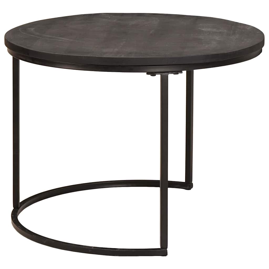 Nesting Kaffeborde 3 pcs Sort Massivt mangotræ og stål