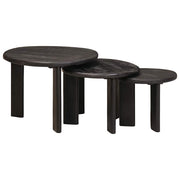Nesting Kaffeborde 3 pcs Hvid Massivt mangotræ
