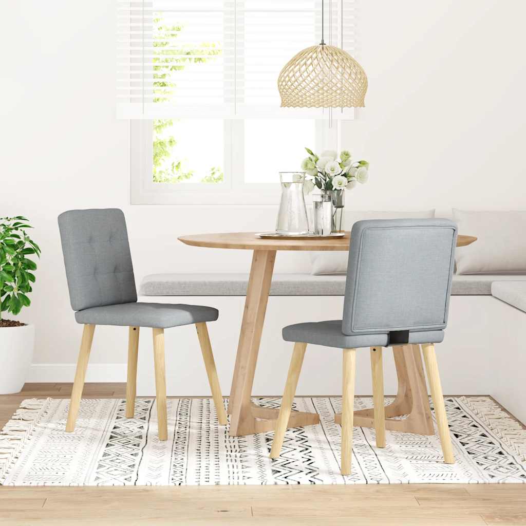 spisebordsstole 2 stk. stof lysegrå