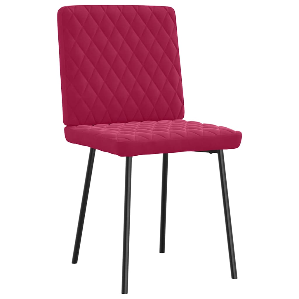 spisebordsstole 2 stk. fløjl vinrød