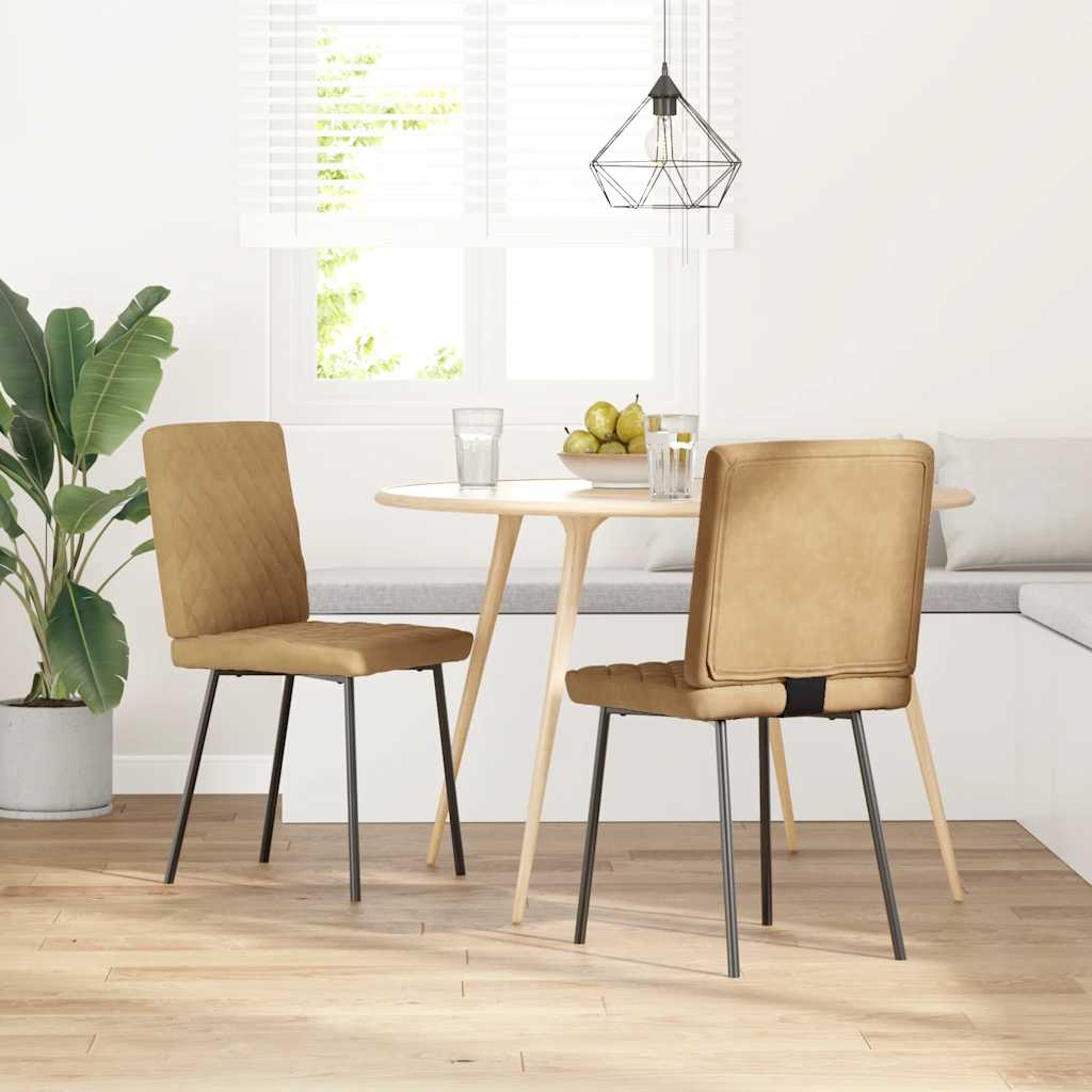 spisebordsstole 2 stk. fløjl brun
