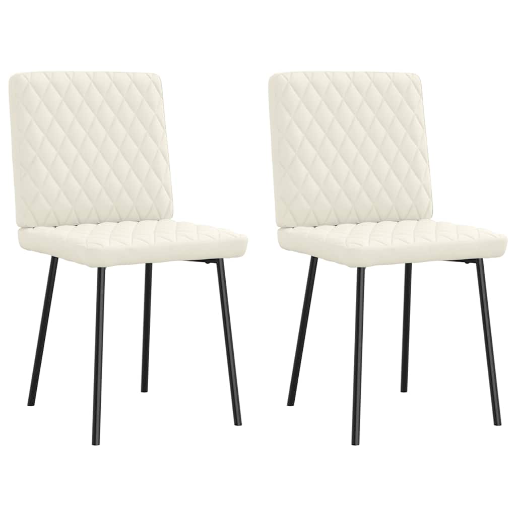 spisebordsstole 2 stk. fløjl cremefarvet