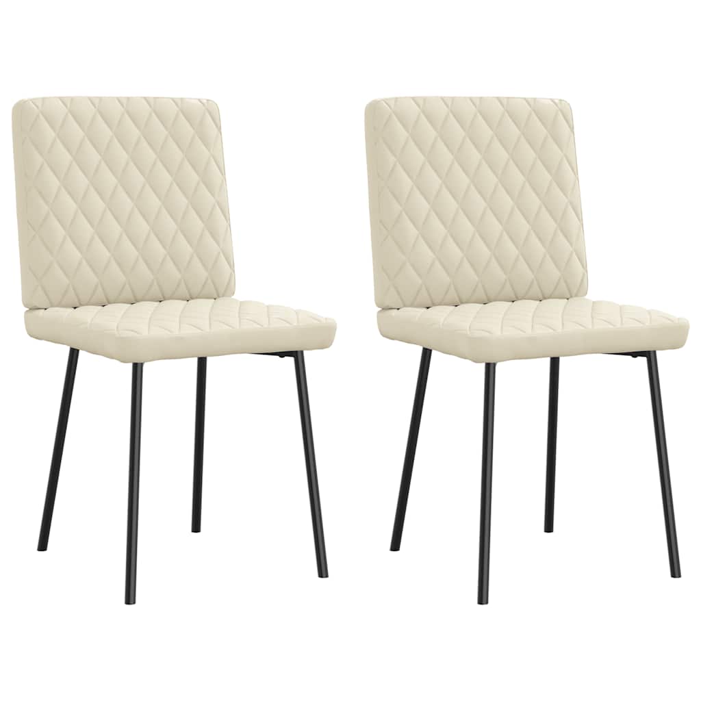 spisebordsstole 2 stk. kunstlæder cremefarvet