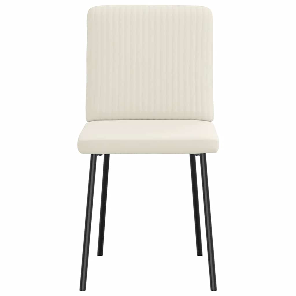 spisebordsstole 2 stk. fløjl cremefarvet