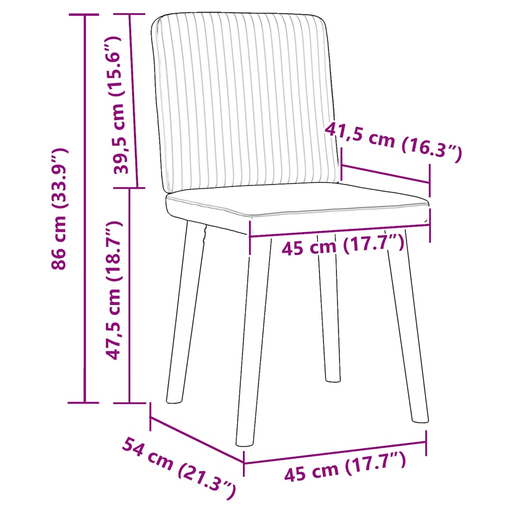 spisebordsstole 2 stk. stof mørkegrå