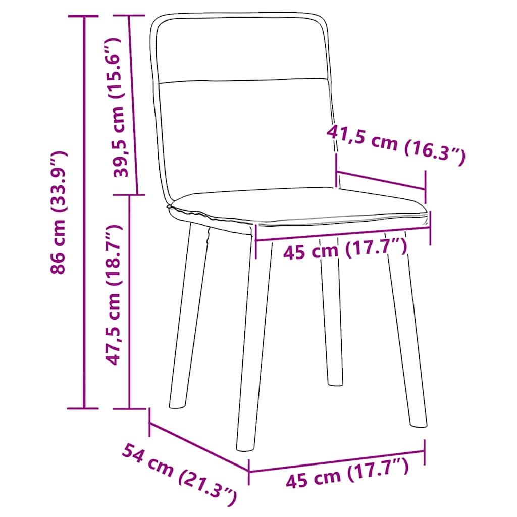 spisebordsstole 2 stk. stof gråbrun