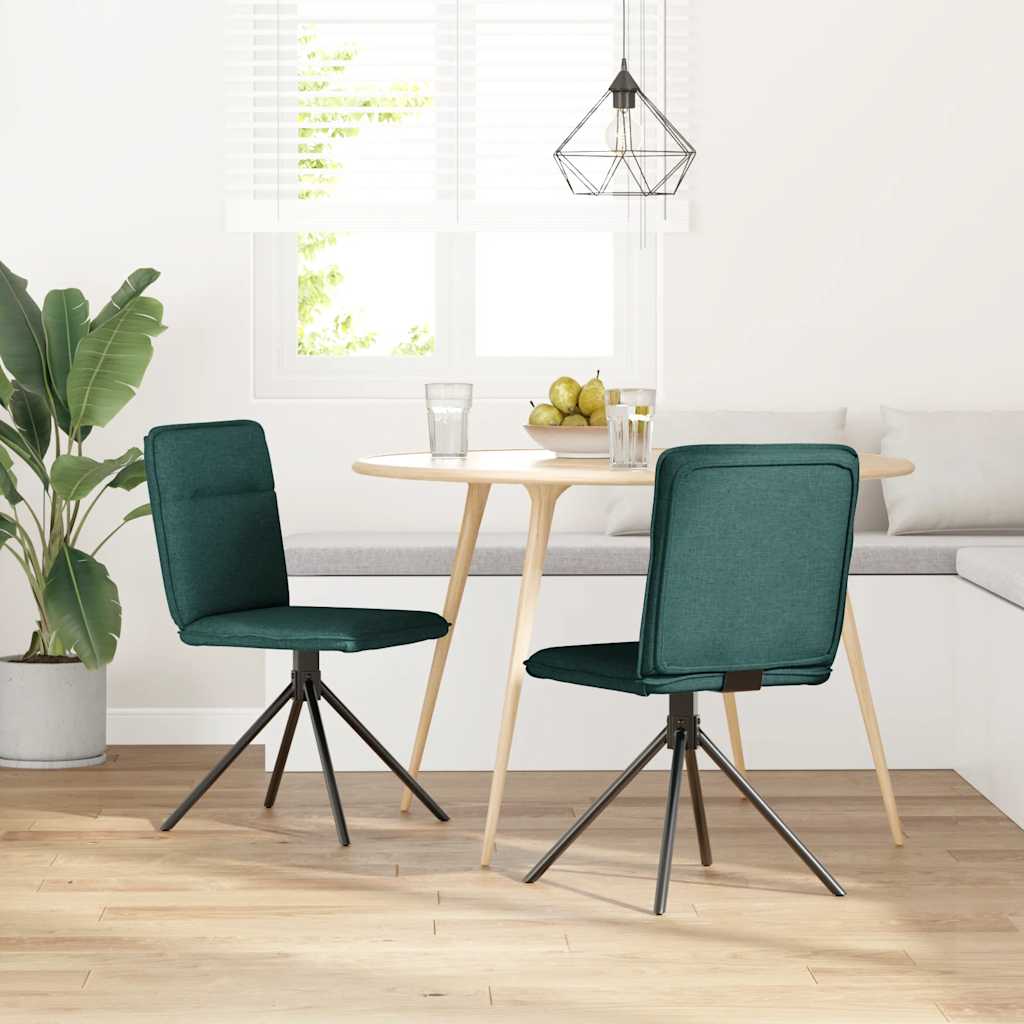 spisebordsstole 2 stk. stof mørkegrøn