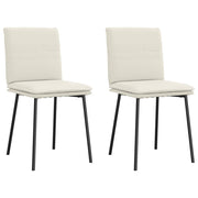 spisebordsstole 2 stk. fløjl cremefarvet