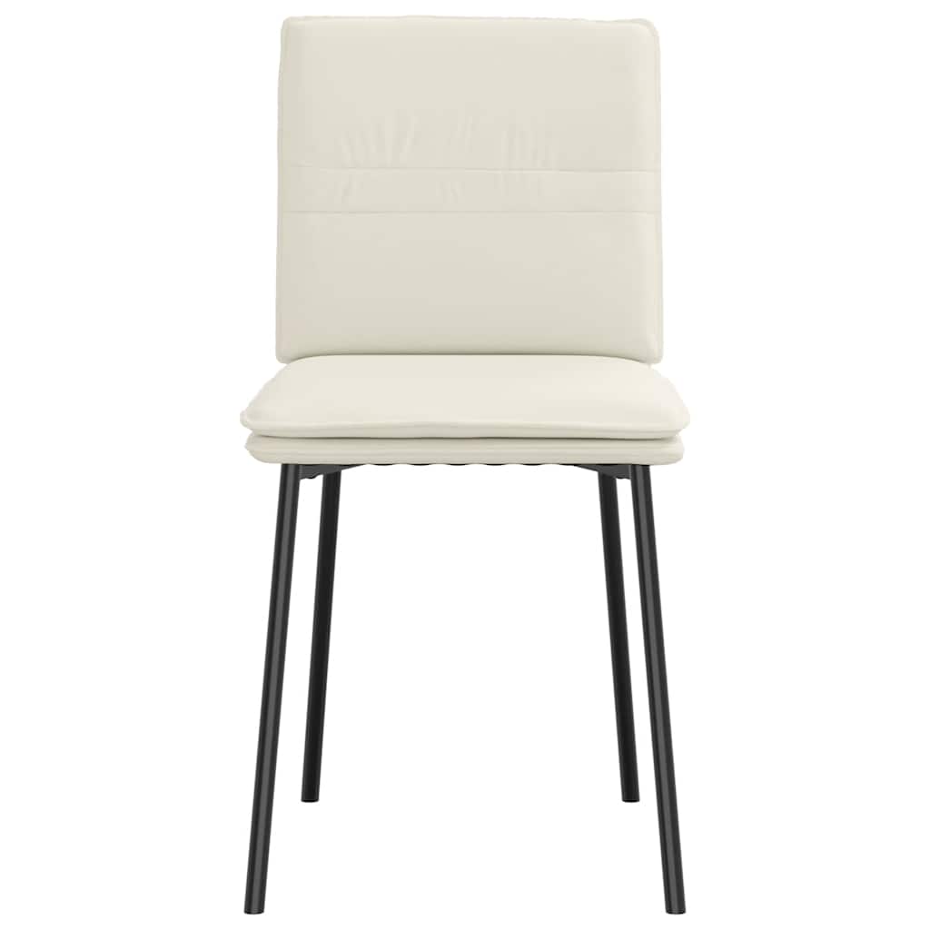 spisebordsstole 2 stk. fløjl cremefarvet