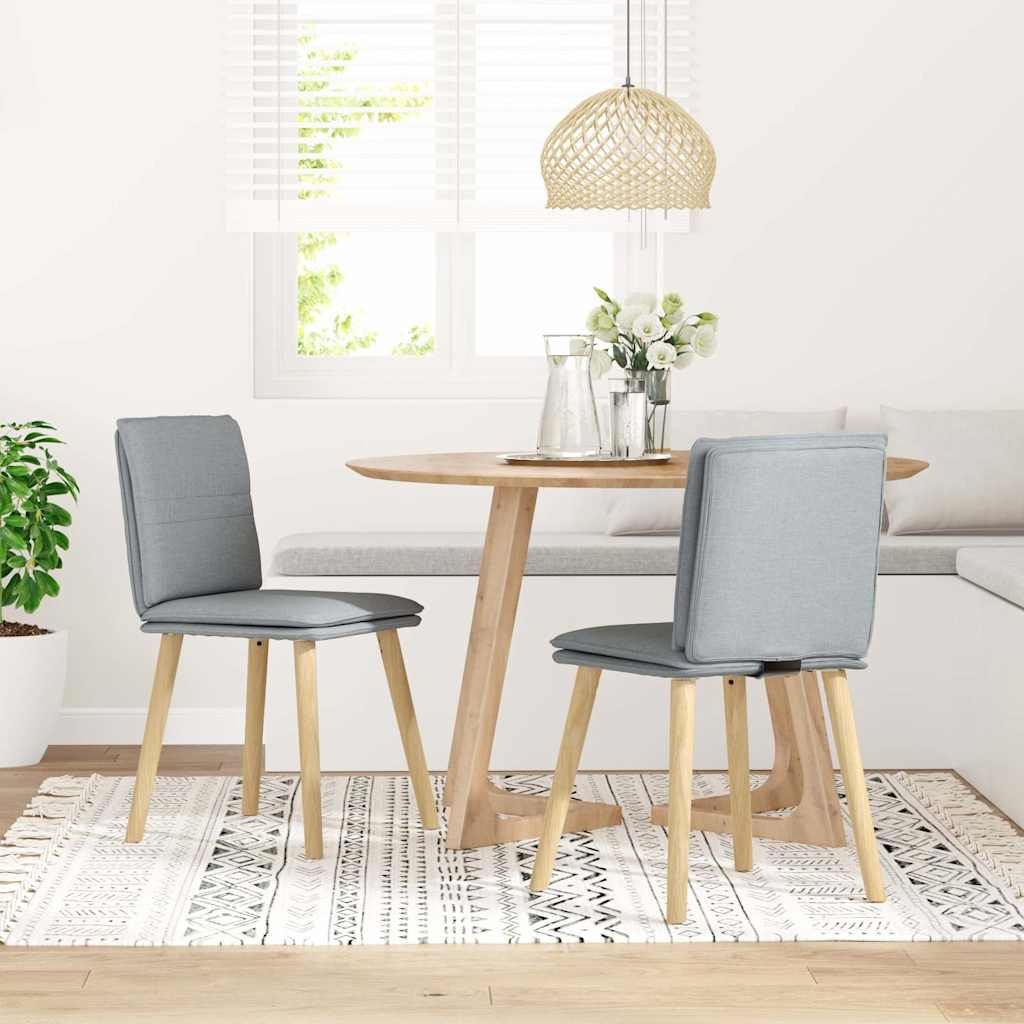 spisebordsstole 2 stk. stof lysegrå