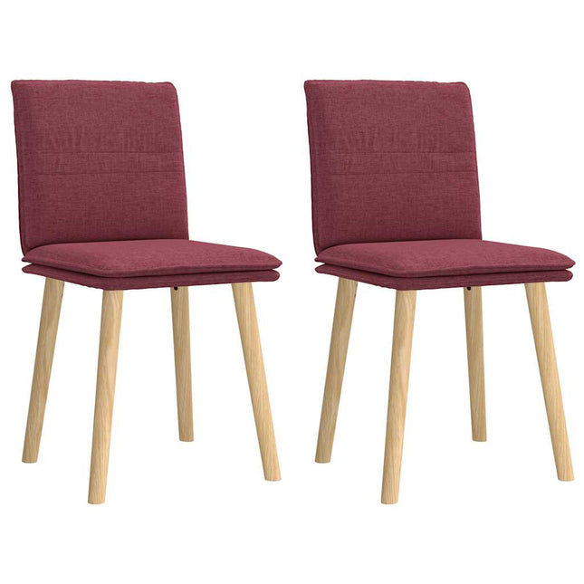 spisebordsstole 2 stk. stof vinrød