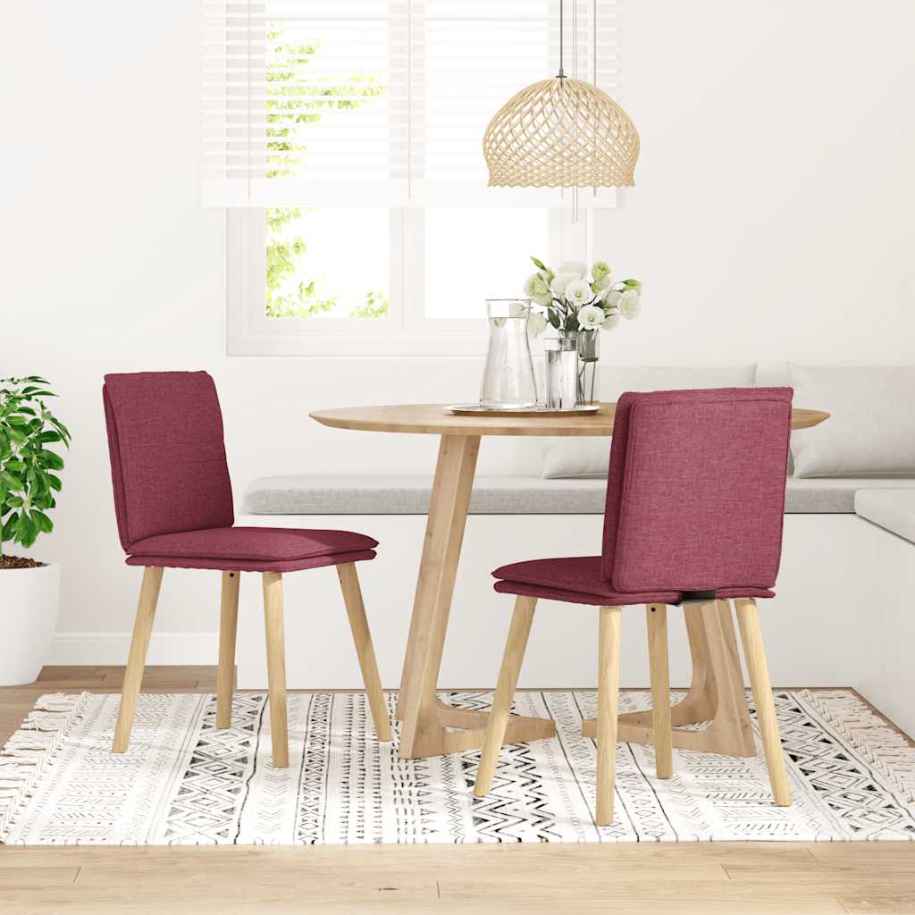 spisebordsstole 2 stk. stof vinrød
