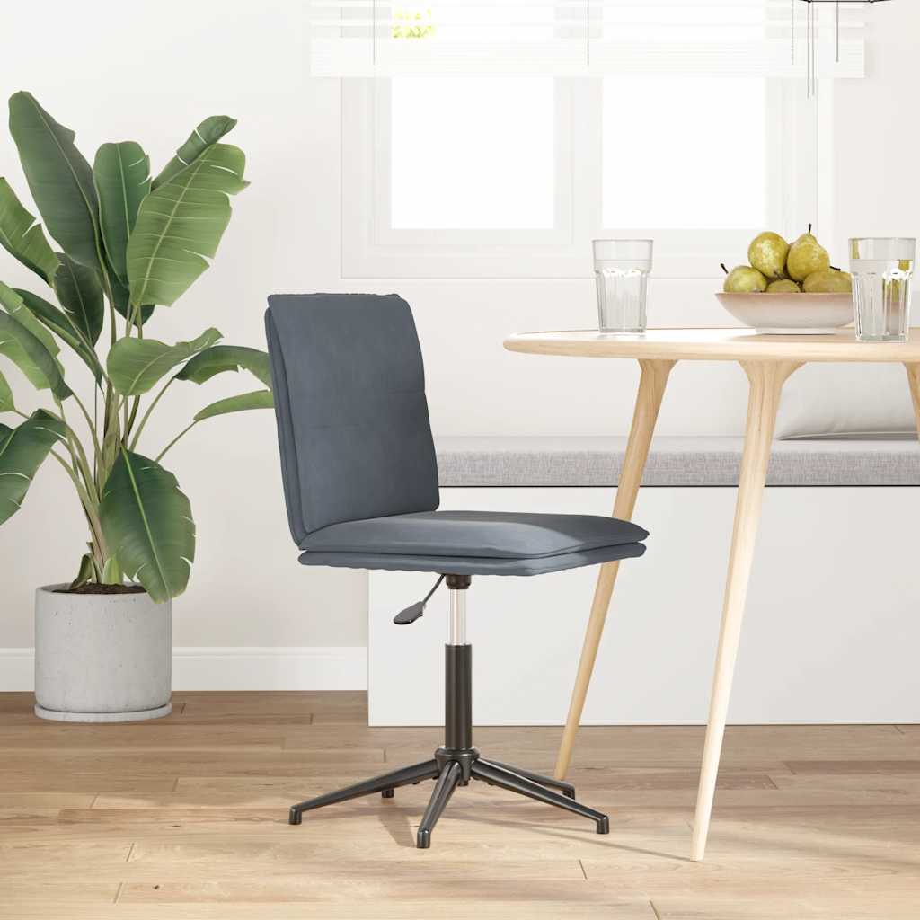 spisebordsstol fløjl mørkegrå