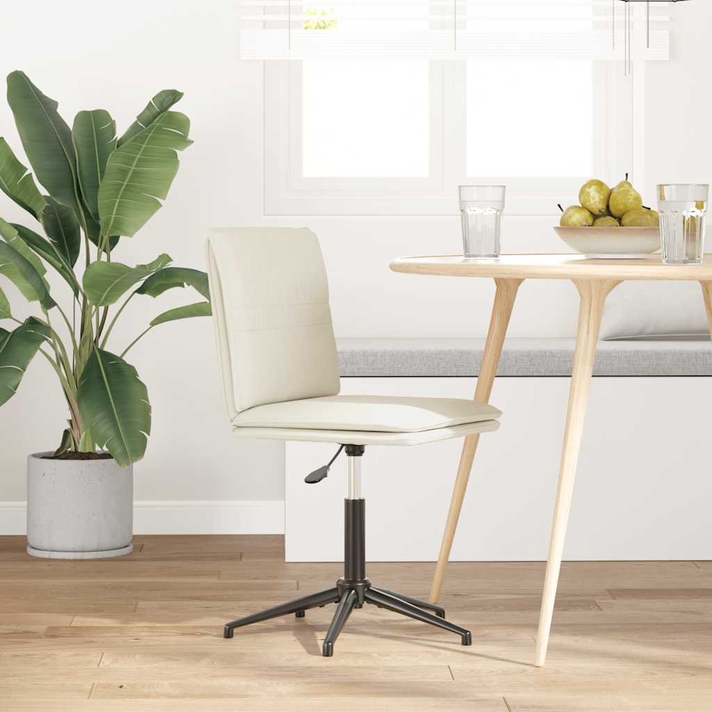 spisebordsstol fløjl cremefarvet