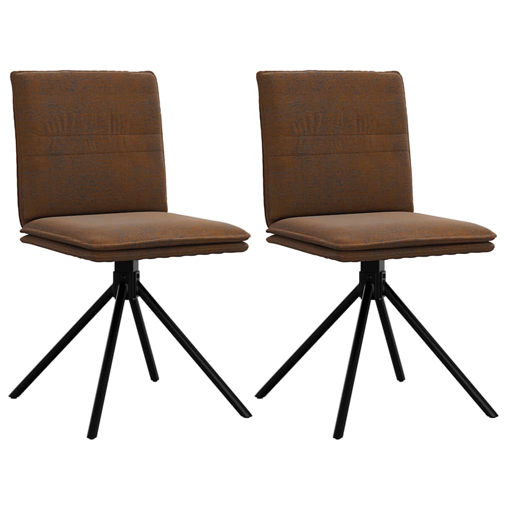 Spisebordsstol Brun Faux Suede Læder