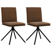 Spisebordsstol Brun Faux Suede Læder