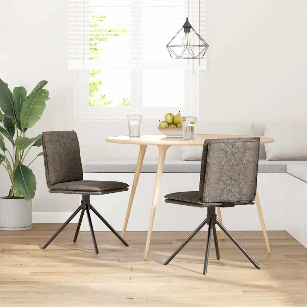 Spisebordsstol Mørkegråt imiteret ruskindslæder