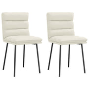 spisebordsstole 2 stk. fløjl cremefarvet