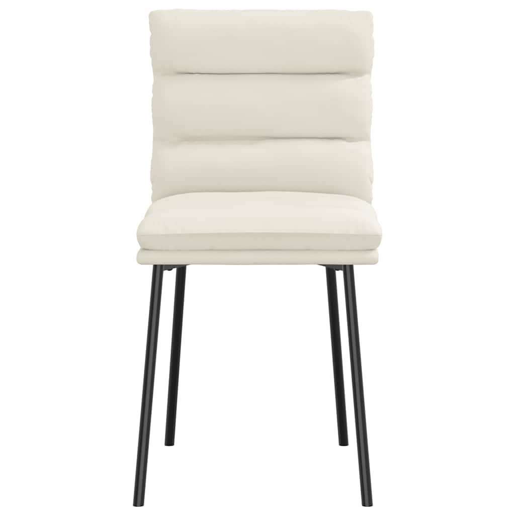 spisebordsstole 2 stk. fløjl cremefarvet