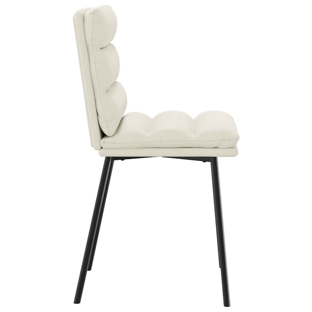 spisebordsstole 2 stk. fløjl cremefarvet