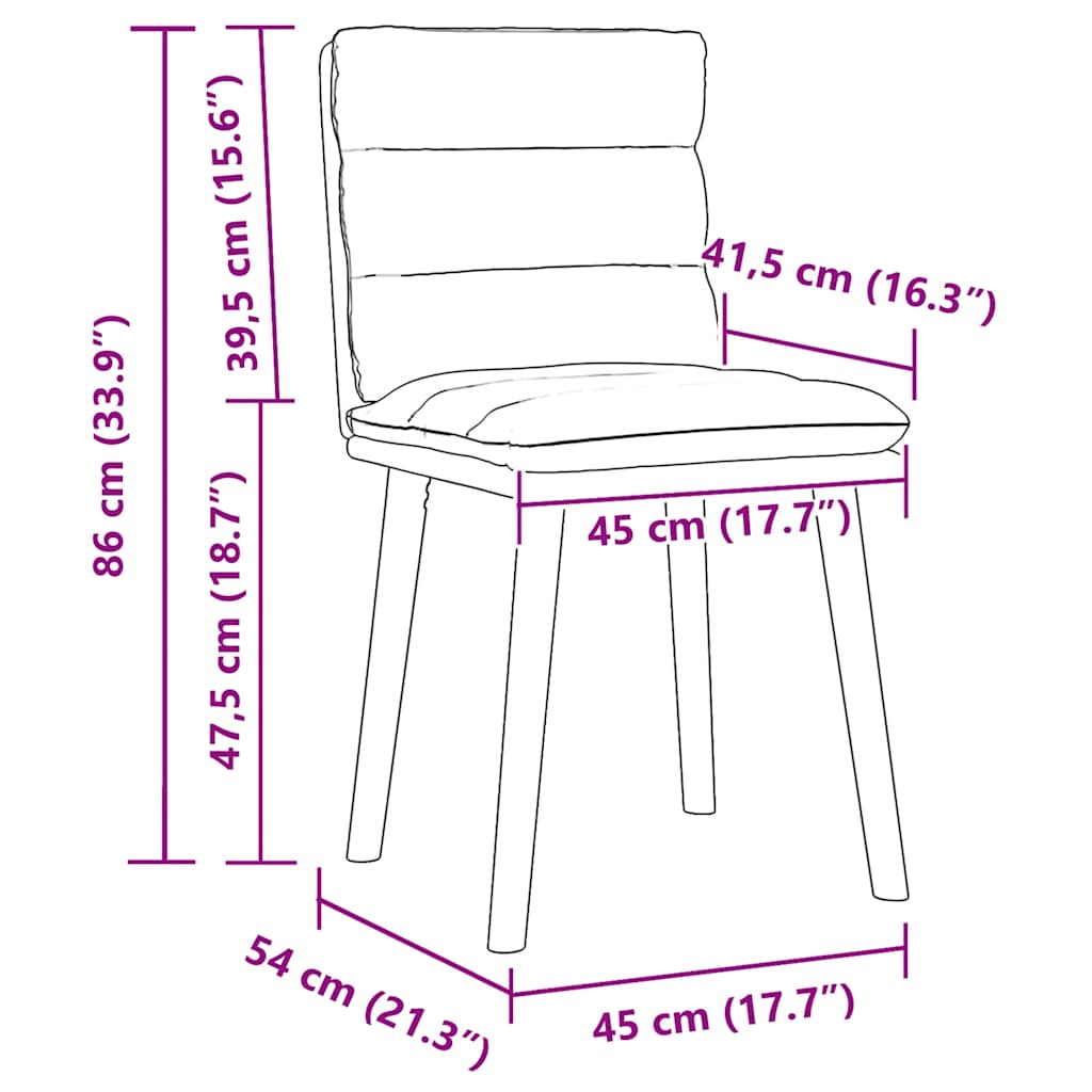 spisebordsstole 2 stk. stof mørkebrun