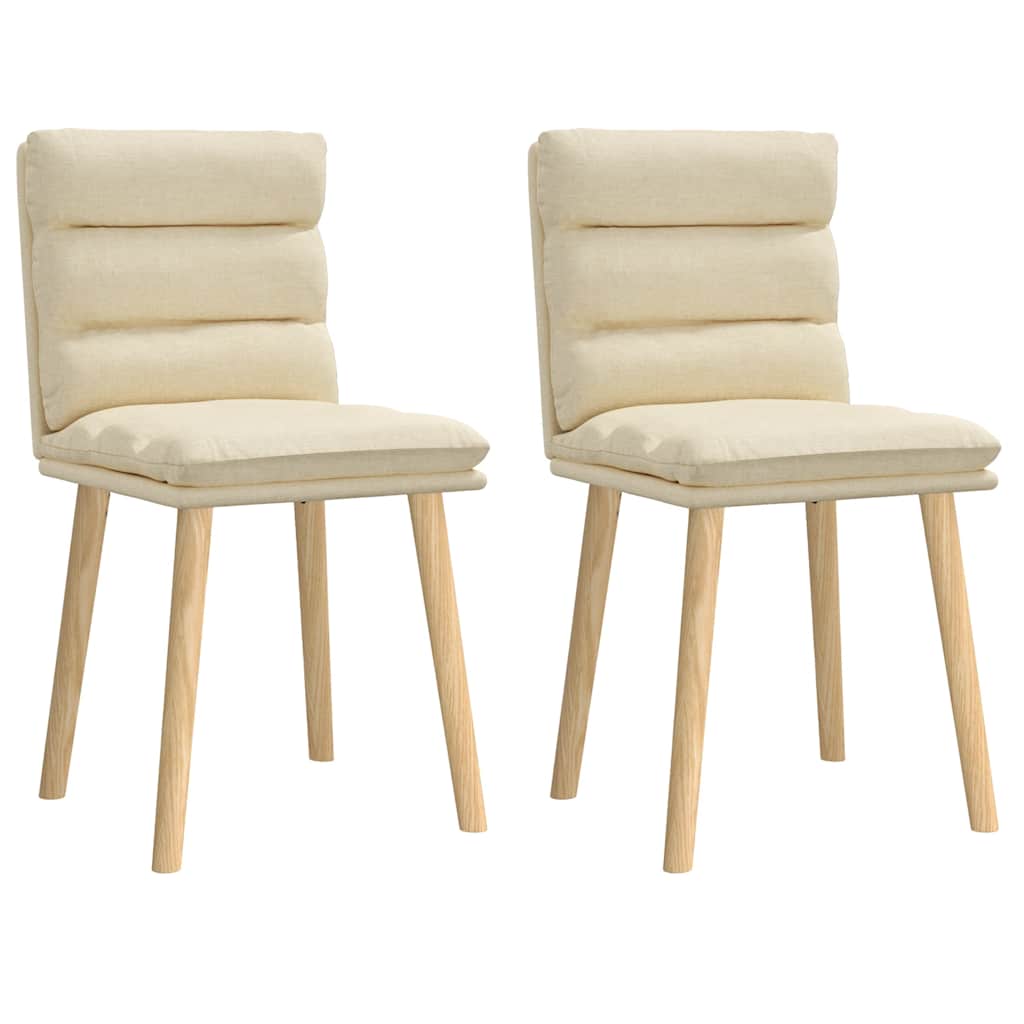 spisebordsstole 2 stk. stof cremefarvet