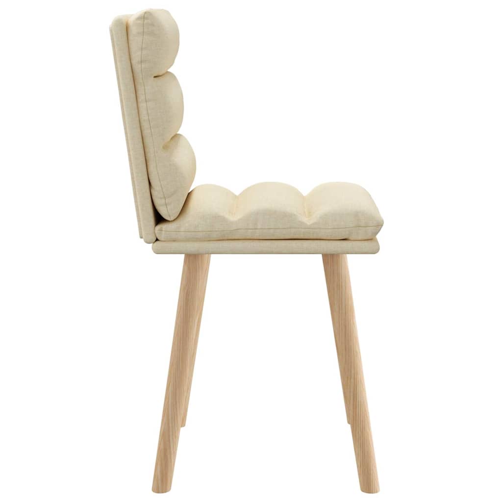 spisebordsstole 2 stk. stof cremefarvet