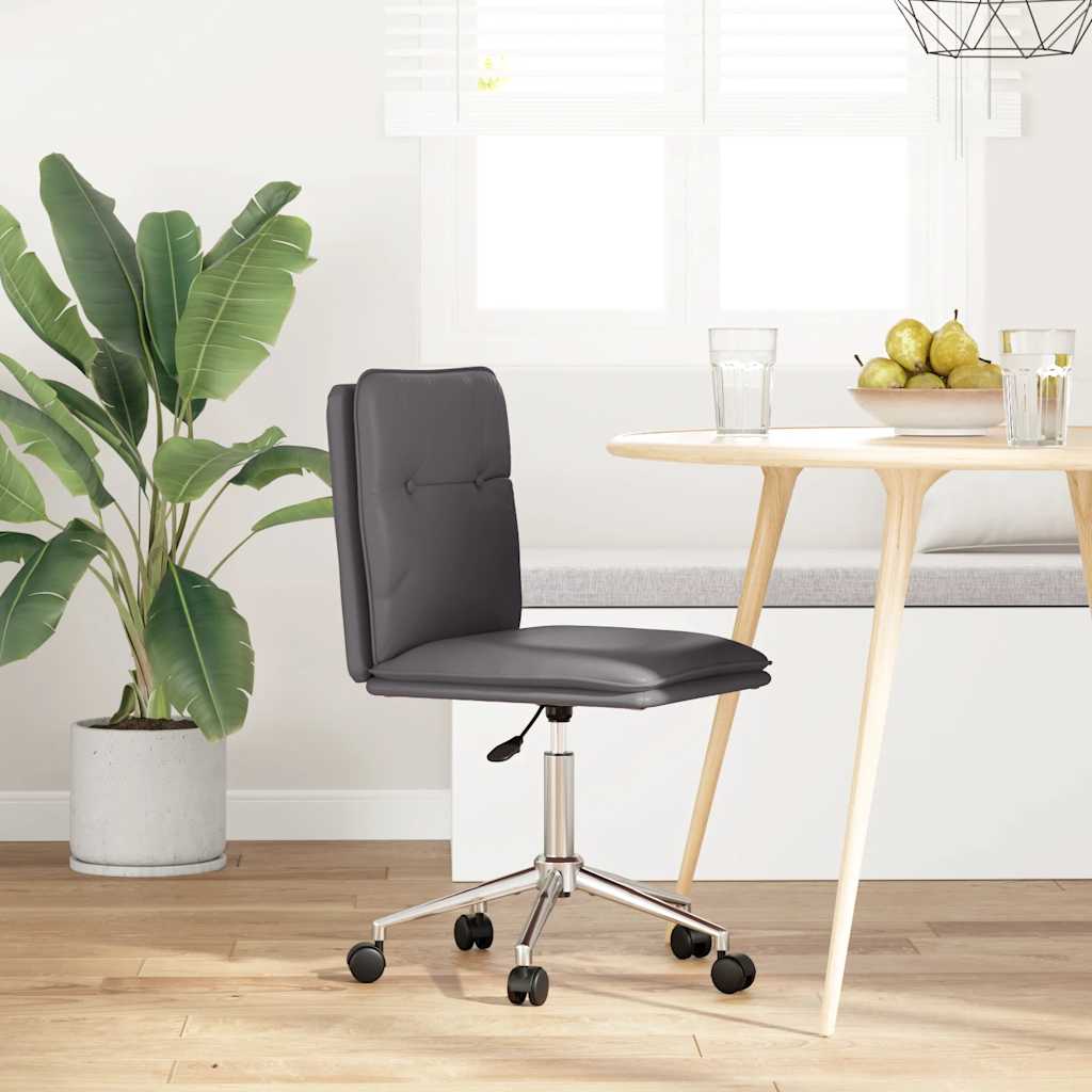 spisebordsstol kunstlæder grå