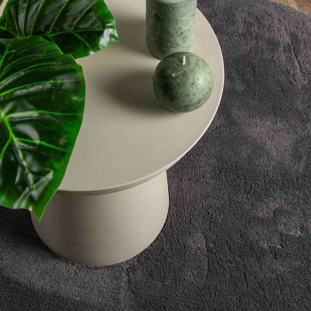 Områdetæpper Oval HUARTE Antracit 100 x 200 cm 100% polyester