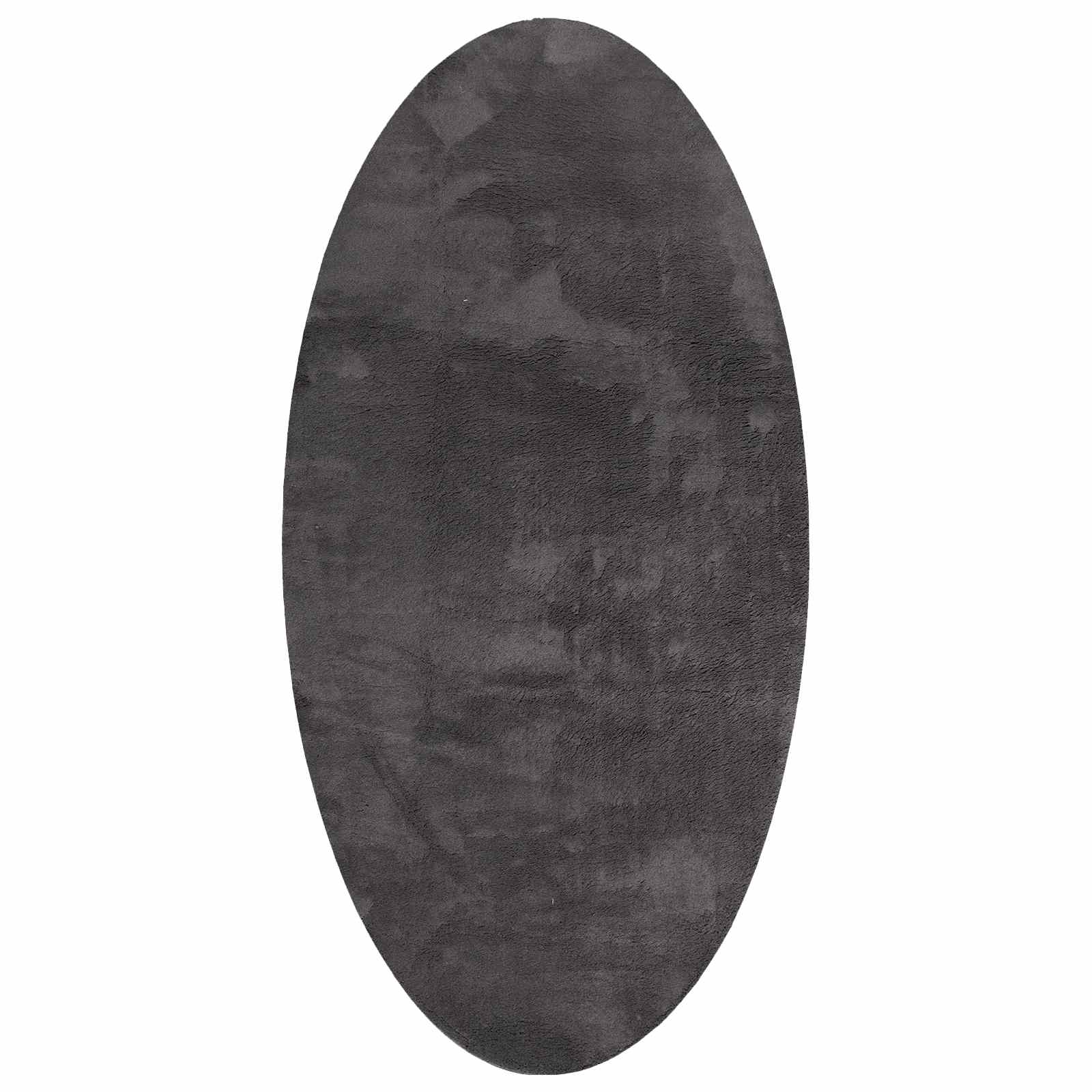 Områdetæpper Oval HUARTE Antracit 100 x 200 cm 100% polyester