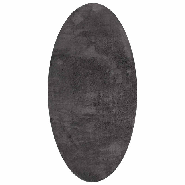 Områdetæpper Oval HUARTE Antracit 100 x 200 cm 100% polyester