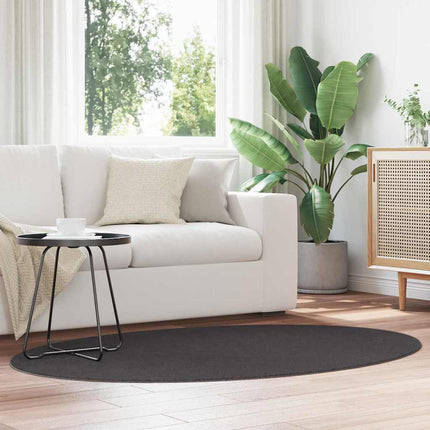 Områdetæpper Oval HUARTE Antracit 120 x 170 cm 100% polyester