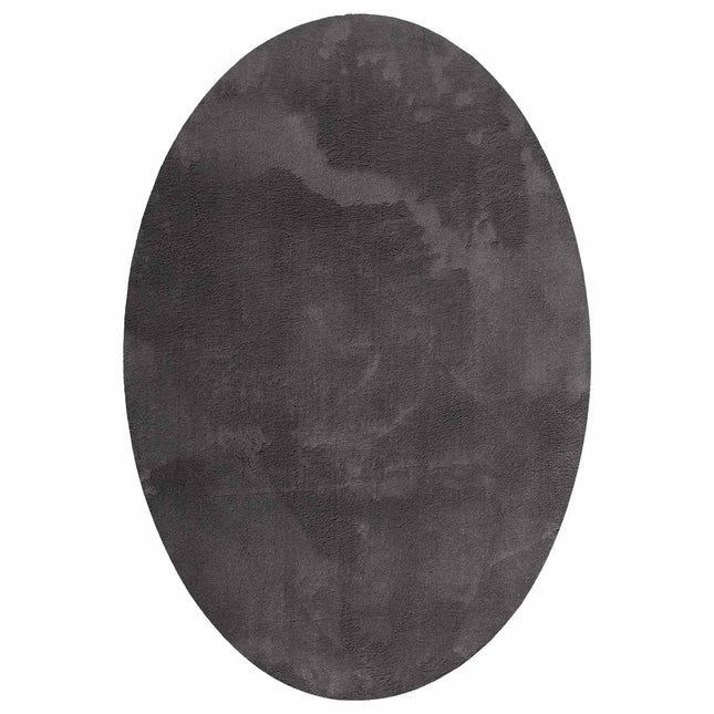 Områdetæpper Oval HUARTE Antracit 120 x 170 cm 100% polyester