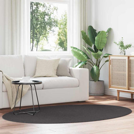 Områdetæpper Oval HUARTE Antracit 140 x 200 cm 100% polyester