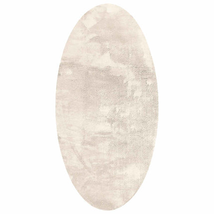 Områdetæpper Oval HUARTE Beige 100 x 200 cm 100% polyester