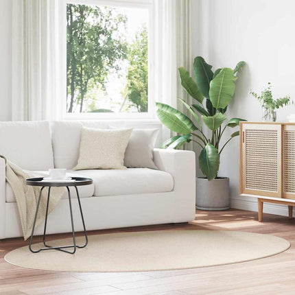 Områdetæpper Oval HUARTE Beige 140 x 200 cm 100% polyester