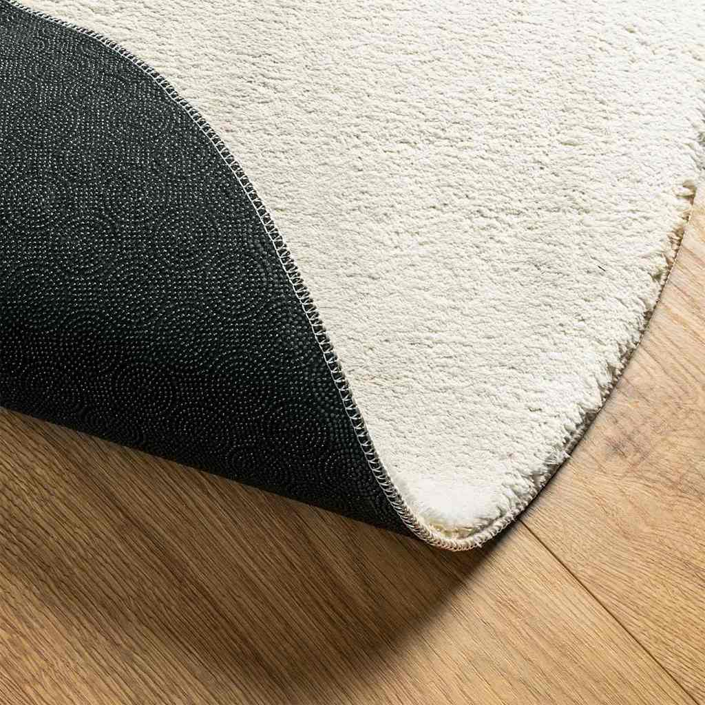 Områdetæpper Oval HUARTE Creme 100 x 200 cm 100% polyester