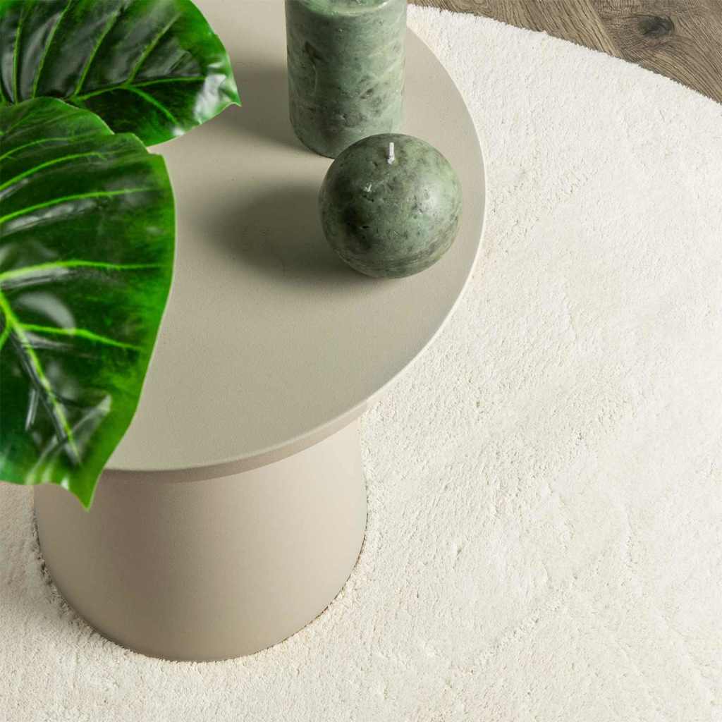 Områdetæpper Oval HUARTE Creme 100 x 200 cm 100% polyester