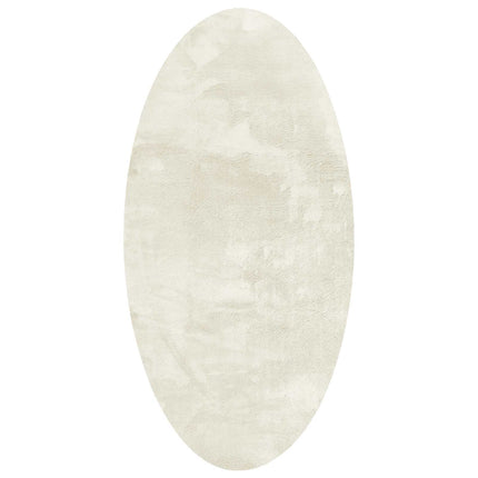 Områdetæpper Oval HUARTE Creme 100 x 200 cm 100% polyester