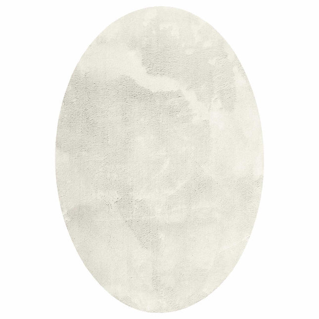 Områdetæpper Oval HUARTE Creme 140 x 200 cm 100% polyester