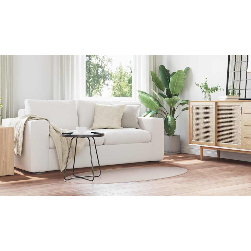 Områdetæpper Oval HUARTE Sandfarvet 80 x 150 cm 100% polyester