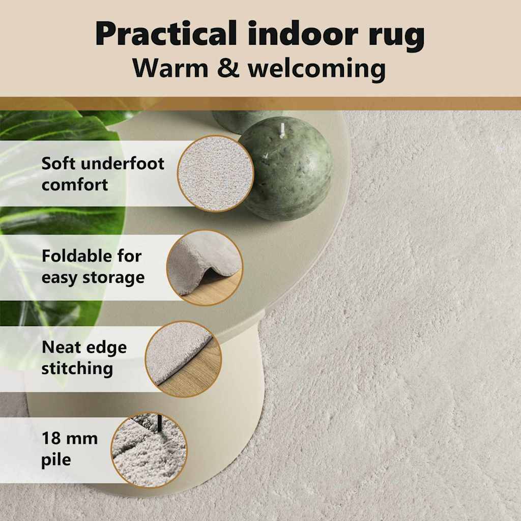 Områdetæpper Oval HUARTE Sandfarvet 80 x 150 cm 100% polyester