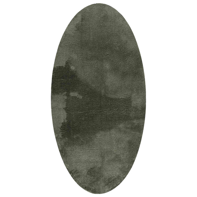 Områdetæpper Oval HUARTE Skovgrøn 80 x 150 cm 100% polyester