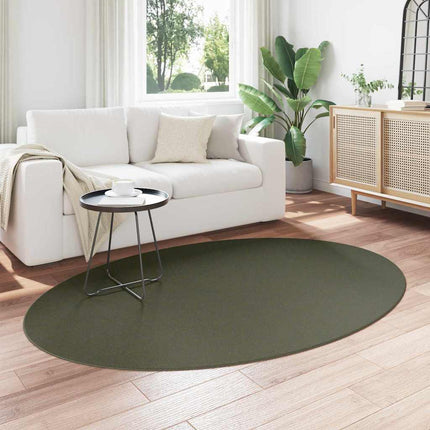 Områdetæpper Oval HUARTE Skovgrøn 140 x 200 cm 100% polyester