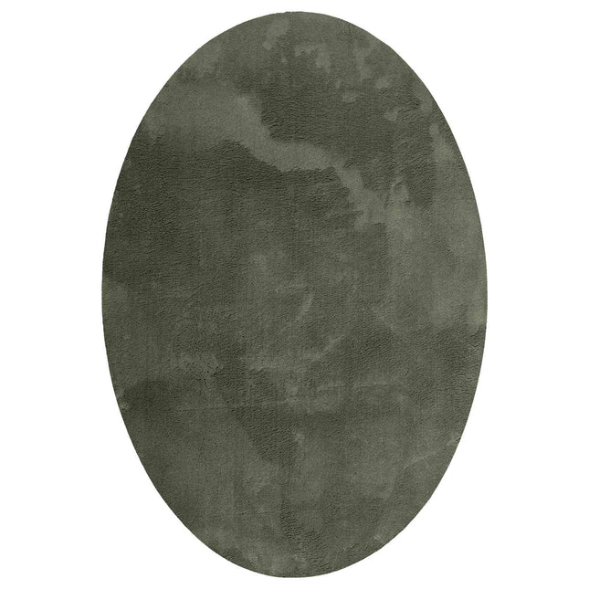 Områdetæpper Oval HUARTE Skovgrøn 140 x 200 cm 100% polyester